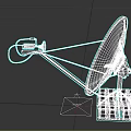 Satellite Dish Antenna With Mounting Arm Feed Horn And Stable Base