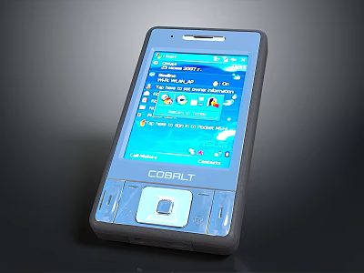 Cobalt Mobile Phone With Colorful Interface And Apps 3d model