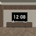 Modern Minimalist TV Wall Design With Wooden Panels And Stylish TV Stand
