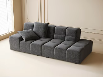 modern fabric sofa double sofa 3d model