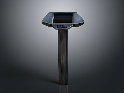 Black Industrial Modern Stand Structure Device With Interactive Screen 3d model