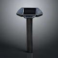 Black Industrial Modern Stand Structure Device With Interactive Screen