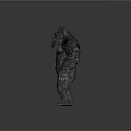 Giant Gorilla With Shaggy Rough Fur Large Muscular Body And Chest Tribal Patterns 3D Rendering