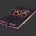 Vintage Blue Convertible Car With Classic Grille Green Headlights And Light Seats