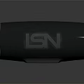 Sleek Black Portable Bluetooth Speaker With Gold LEN Logo And Cylindrical Design