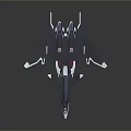 Blue 3D Rendered Science Fiction Fighter Jet With Sleek Aerodynamic Design