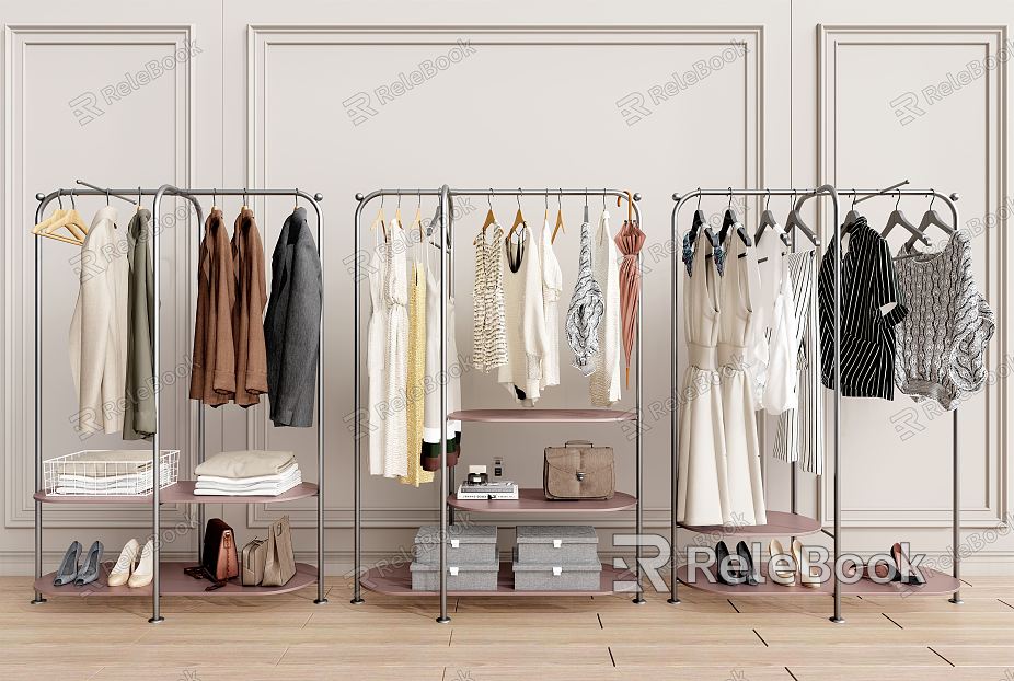 Modern Clothes Hanger Clothing Clothing Bag Clothing Store Display Rack model