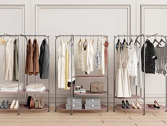 Modern Clothes Hanger Clothing Bag Clothing Store Display Rack 3d model