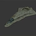 Silver Sleek Stealth Aircraft Model With Metallic Finish And Futuristic Design