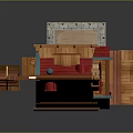 Wooden House With Red Roof Windmill Wooden Staircase And Balcony Design Structure