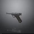 Vintage Pistol With Classic Design Metal Barrel And Wooden Grip