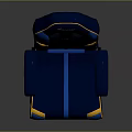 Blue And Yellow Gaming Chair With Ergonomic Design And Adjustable Armrests Base