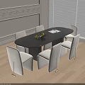 Stylish Modern Dining Table And Chairs Set With Black Table White Chairs And Wooden Floor