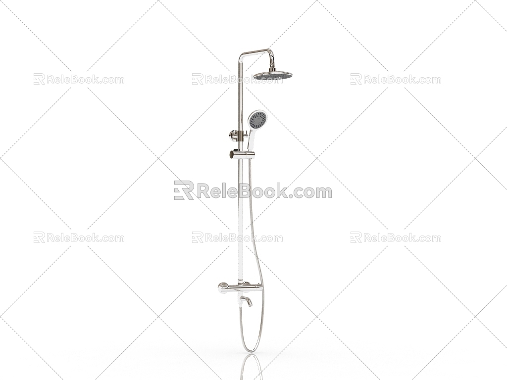 Modern shower shower with large shower 3d model