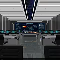 High Tech Modern Control Room Interior With Multiple Monitoring Screens And Workstations