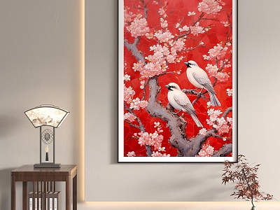 Chinese flower and bird painting meticulous painting Chinese painting happy eyebrow painting model