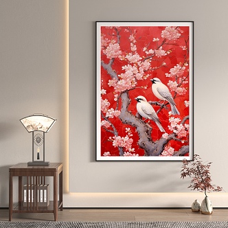 Chinese flower and bird painting meticulous painting Chinese painting happy eyebrow painting 3d model