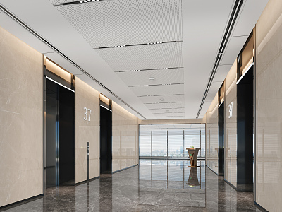 modern elevator hall model