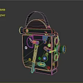 Vintage Film Projector Electronic Appliance With Mechanical Parts And Metal Body