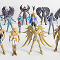 Game and Movie Characters Action Figures With Detailed Armor Wings and Weapons