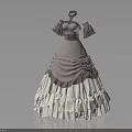 Elegant Light Purple Dress With Puffed Sleeves Cinched Waist And White Layered Skirt