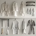 Modern Bathrobe Combination Towel Rack Towel 3d model