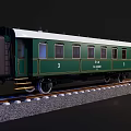 Detailed Green Model Train Carriage With K18 Number On Railway Track