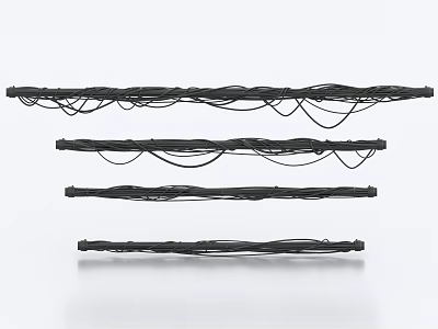 Industrial Equipment Multiple Black Cable Harnesses For Industrial Wiring Management 3d model