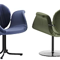 Modern Leisure Chairs With Colorful Upholstery Round Base And Comfortable Armrests