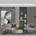 Modern sofa coffee table combination 3d model