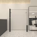 Modern Minimalist Clothing Store Interior With Metal Racks Mirrors And White Speckled Flooring