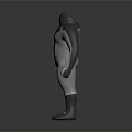 Silver Metallic Humanoid Robot Character 3D Model With Streamlined Body And Black Boots