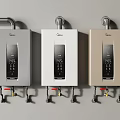 Three Midea Wall Mounted Silver White Gold Water Heaters Home Appliances