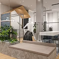 SHENDIAY Mall Store Modern Exterior With Glass Doors Shop Window Mannequins And Green Plants