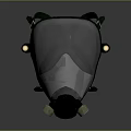 Weapon Gas Mask With Transparent Face Shield Adjustable Straps And Filter Unit Design 3d model