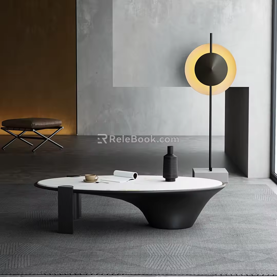 Modern Retro Coffee Table Middle Style Tea Table Ornaments 3d model
