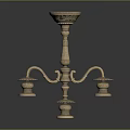 Ornate Brass Candelabra Furniture Featuring Three Candle Holders And Carved Details