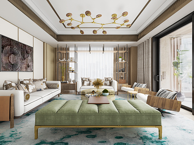 Light Luxury Living Room 3d model