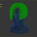 Realistic Human Head Model With Orange Hair And Visible Facial Organs