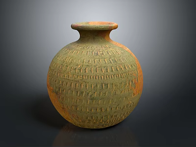Handcrafted Pottery Sculpture With Intricate Carved Texture And Surface Patterns 3d model