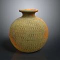 Handcrafted Pottery Sculpture With Intricate Carved Texture And Surface Patterns