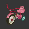 Pink Kids Tricycle Toy With Comfortable Seat And Black Wheels