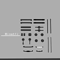 Minotti Various Handle Designs Including Bar Knob Strip And Round Styles