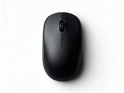 Black Office Appliance Computer Mouse With Ergonomic Design And Smooth Surface 3d model