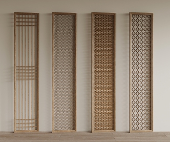 New Chinese style lattice partition 3d model