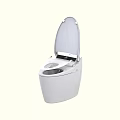 Smart Modern Toilet Featuring Automatic Lid Blue Light And Sleek Design 3d model