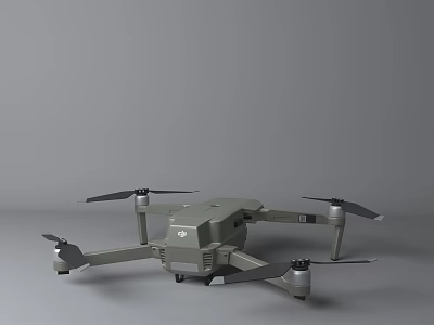 Advanced Gray Helicopter Featuring Four Rotors Camera System and Body Emblem 3d model