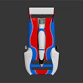 Red Blue White Racing Speedboat With Streamlined Open Cockpit And Aerodynamic Design