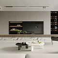 Modern Living Room Interior Design With Beige Sofa Black Chair And Coffee Table