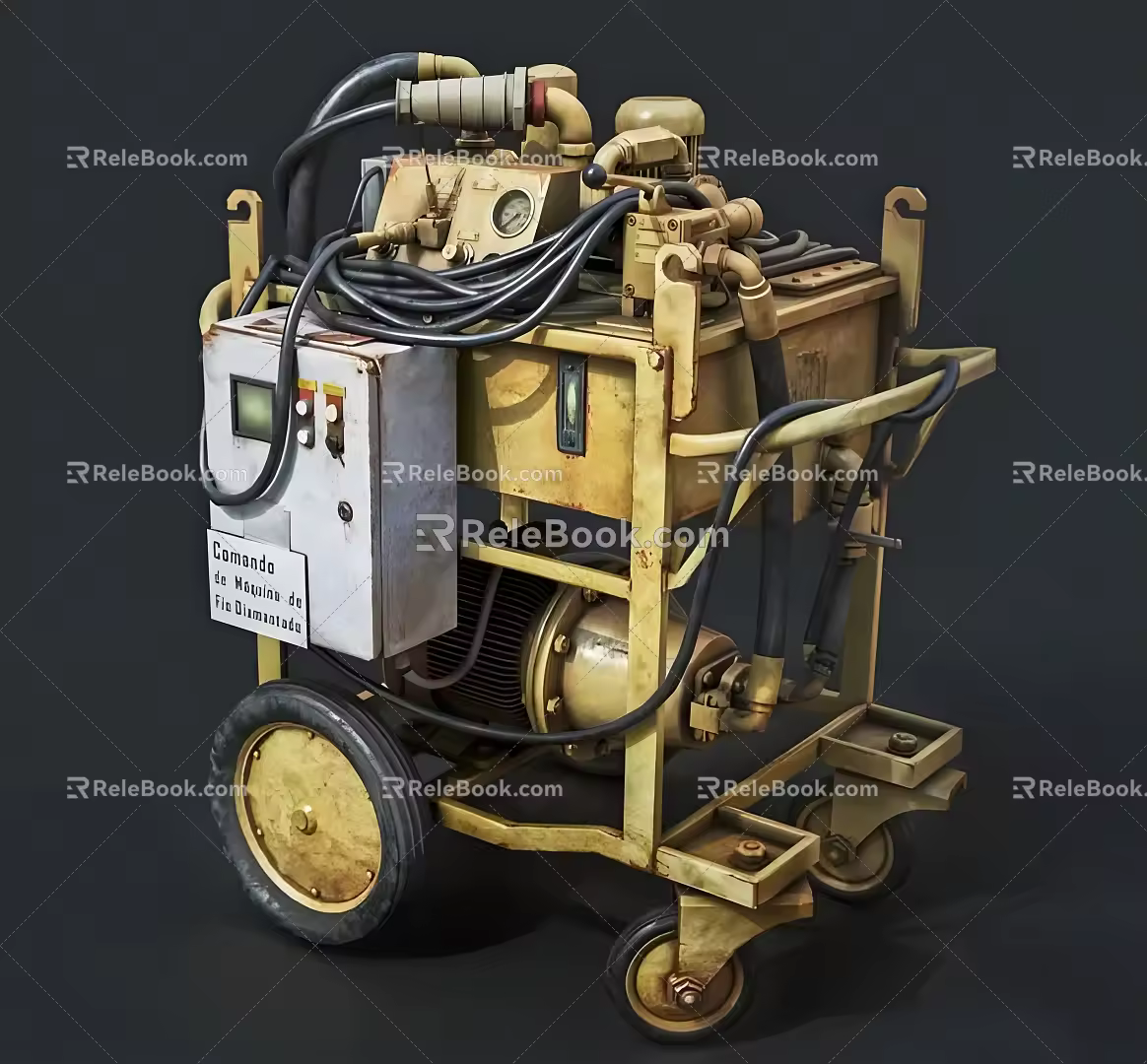 Modern engine old generator 3d model